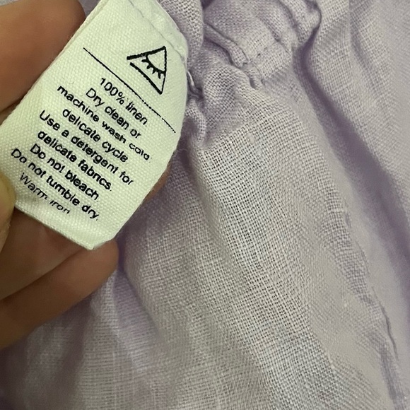 Sleeper 100% Linen Purple Ruffle Shorts Size Small - Picture 4 of 8